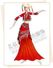傣族舞蹈服装定制,傣族演出服装设计,傣族表演服装厂家