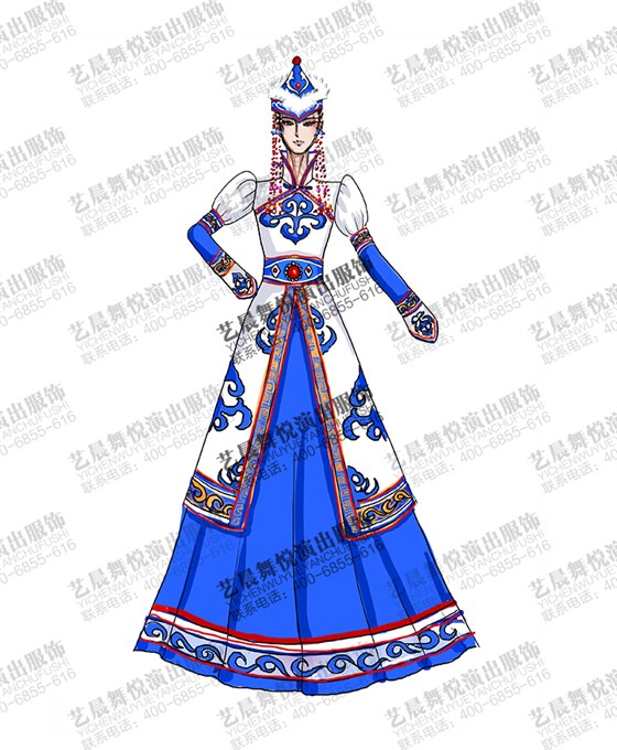详情蒙古演出服装设计