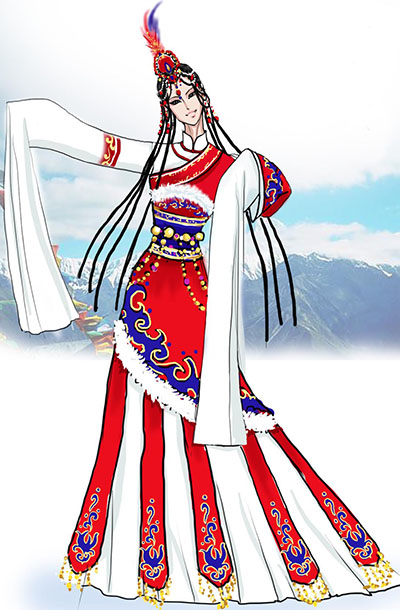 藏族民族服饰舞蹈演出服装定做供应商